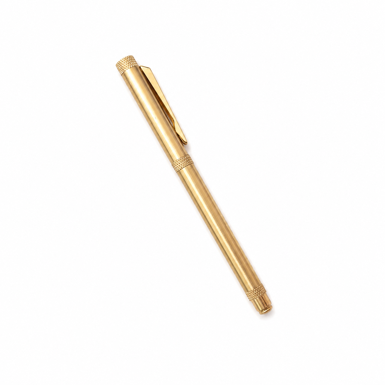 WALIV Aurum Slim roller pen — brushed gold finish, studio photograph.