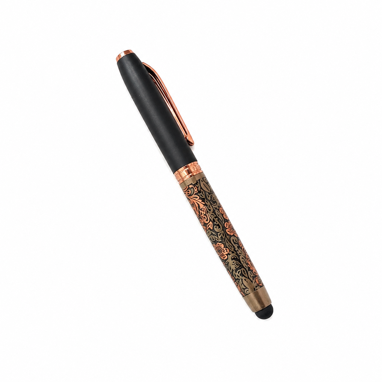 WALIV Baroque Copper executive pen — ornate copper · stylus finish, studio photograph.