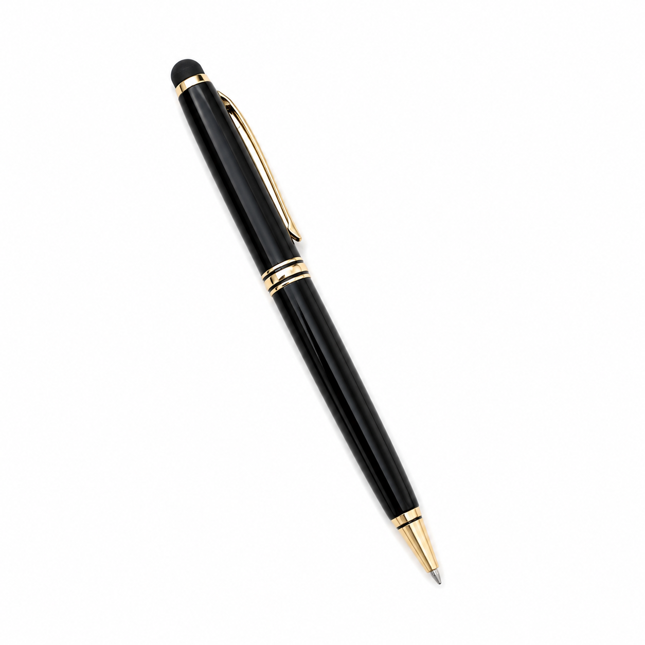WALIV Sovereign Gilt ball pen — gloss black & gold finish, studio photograph.